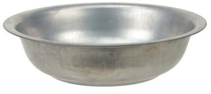 RiloStore 4 STK PFLANZSCHALE Metall rund grau 29x7cm Metallschale wetterfeste Zinkschale für draussen Hochzeitsdeko Tischdeko Muttertag Nostalgie Pflanzschalen Zink o201 Schalen Blumentöpfe