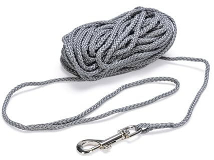 Karlie Schlepp-Suchleine, Hundeleinen, Nylon, Grau, 15 m x 6 mm