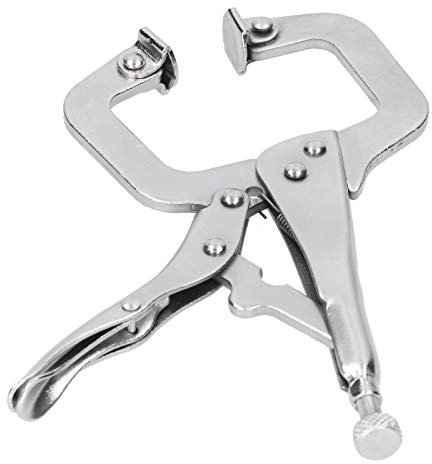 Clamp Locking Pliers,6in C Clamp Locking Heavy-Duty Locking Woodworking Clamps Set Adjustable Nickel Plated C Pliers for Pocket Hole Joinery DIY Cabinetry Welding Carpentry