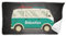 Unikatolo Badetuch Van Bus mit Name personalisiert 100 x 180 cm | Strandtuch Camper I Retro Reisegutschein Geldgeschenk Hochzeitsreise Führerschein Weltreise 18. Geburtstag