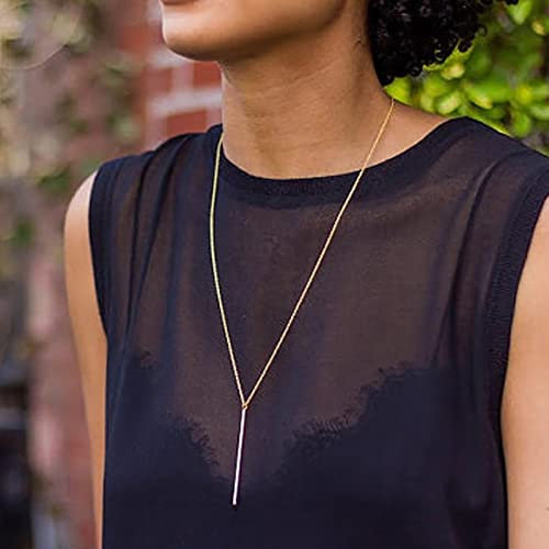 Atentuyi Gold Lange Halskette Bar Anhänger Halskette Zierliche Kette Minimalistische Halskette Schmuck Für Frauen Und Mädchen