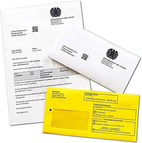 Einladungskarten zum Geburtstag als Mahnbescheid - Vorladung - witzige Einladungskarten zum Geburtstag - Einladungen zum Geburtstag 30er 40er 50er 60er 70er - Deine Einladung zum Geburtstag (50 Stück)