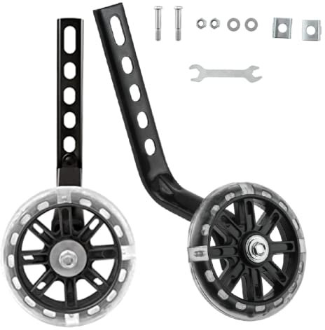 Surieen Universal Stützräder für Kinderfahrrad, Hilfsräder für Kinder, Bike Training Räder, Trainingslaufräder, Fahrrad Stabilisator Kit für 12 14 16 18 20 Zoll Fahrrad, Fahrrad Stützräder (Schwarz)