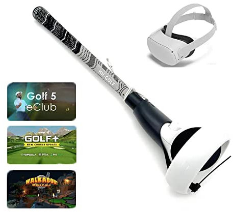 HH-Golf VR Golf Club Grip Accessories/VR Golf Club Grip Attachment for Oculus Quest 2 Pro Grip Right & Left Controller (Grey)