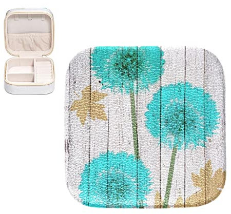 RODAILYCAY Tragbare Schmuck-Aufbewahrungsbox, Pusteblumen-Mini-Schmuckkästchen für Ringe, Armreif, Halskette, Ohrringe