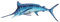 Générique Marlin Espadon Décoration murale en Métal et Verre Couleur variation de Bleu longueur 89cm