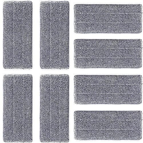 DUOHERESHUI 8 Piezas Paño Recambio, Almohadillas De Microfibra para Fregona, Almohadillas De Fregona Reutilizables, para La Mayoría De Las Superficies Planas y Duras(Gris, 33 x 12 Cm)