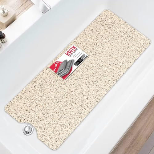 Asvin Alfombrilla antideslizante para baño y ducha (40 x 120 cm), color beige