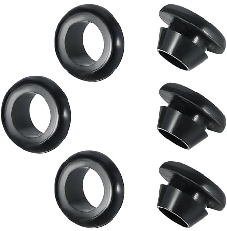 Qrity 20 Pièces Oeillet en Caoutchouc, Bouchons en Caoutchouc, Passe Fils Caoutchouc, pour Protéger Fils et Câbles, ID 12mm Montage Diamètre 14mm