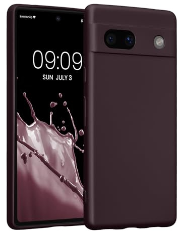 kwmobile Handyhülle für Google Pixel 7a Hülle - weiche Silikon Case metallisch schimmernd - Schutzhülle Cover - Metallic Brombeere