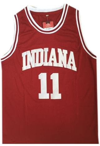 Herren State College #11 Retro Vintage Throwback Basketball Jersey bestickt rot, Rot/Ausflug, einfarbig (Getaway Solids), XX-Large