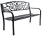 GIANTEX Gartenbank 2 Sitzer, Parkbank aus Gusseisen, Eisenbank bis 280 kg belastbar, Terrassenbank Ruhebank mit Rücken- & Armlehnen, Sitzbank für Garten, Balkon, Terrasse, 126x60x85cm (Schwarz)