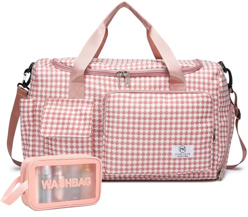Petit sac de sport pour femmes, sac de voyage et de week-end avec compartiment à chaussures, Moyen