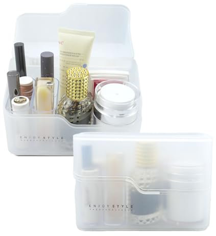 wocpvm 2 Caja Organizadora Almacenamiento Maquillaje Almacenaje Maquillaje con Tapa Almacenamiento Lipstick Desktop Resistente al Agua para Pintalabios, Cosmético y Brochas Maquillaje