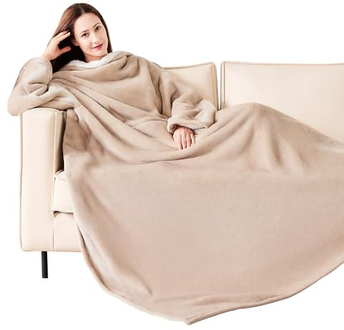 NORD ECO Wearable Blanket with Sleeves for Women Men,Wrap Robe Blanket, Hug Sleep TV Blanket Gift