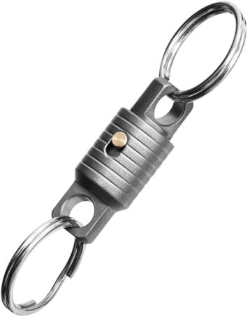 DONGKER Titan Doppelseitiger Schlüsselhalter, Abnehmbarer Schlüsselanhänger, Drehbar Titanium EDC Schlüssel Organizer mit Schnellverschluss Clip für Schlüssel Taille