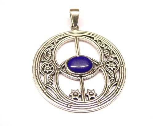 Kettenanhänger, Anhänger Motiv Avalon, Lapis Stein, Sterlingsilber, Schmuck für Frauen, Freundschaft, Schutzsymbol