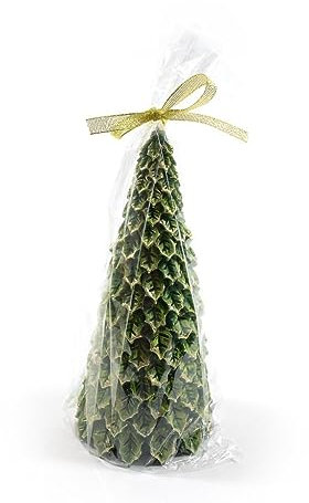 Magie di Natale Candela a forma di Albero di Natale, decorazione per interno ed esterno (Verde, Ø 9 x h 12 cm)