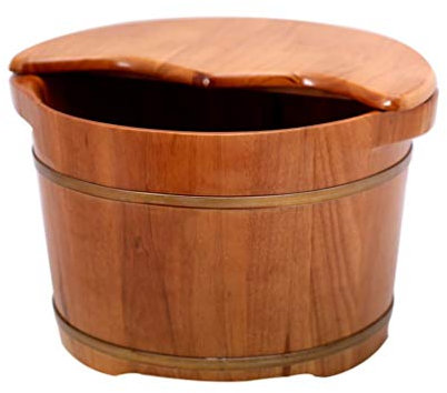 HIARAN Fußbad in Form eines Holzfasses, großes Fußbadebecken, Fußwanne zum Einweichen der Füße, Fußeimer aus verdicktem Material, entspannendes Fußbad. Lucky Star