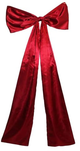Lazo Grande De Satén Rojo para La Punta del Árbol De Navidad - Único Adorno para Decoración De Fiestas Navideñas