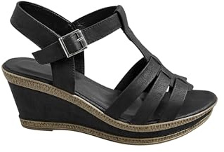 Yours - Faux Leather T-Bar Wedge Sandals In Wide E Fit & Extra Wide Eee Fit (Removed - Site Error) - Women's