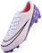 Rokiemen Scarpe da calcio da uomo professionali da competizione atletica da allenamento scarpe da calcio traspiranti scarpe da calcio all'aperto scarpe da calcio per adolescenti unisex, Rosa, viola,