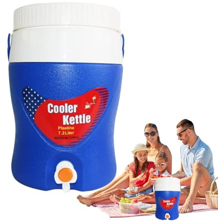 XIAOXIAOYU Dispensador de bebidas aislado, enfriador portátil deportivo – Dispensador de bebidas de agua, dispensador de agua helada con espiga – Jarra con asa para beber café