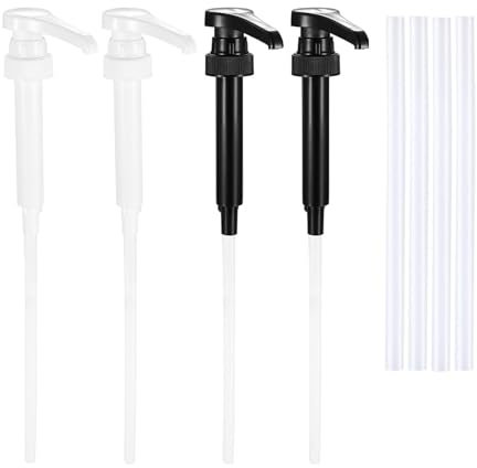 MaoNativey 4 Pièces Pompe à Sirop pour Café - Distributeur Réutilisable pour Sirop de Café, Thé et Cocktails - Compatible avec Bottes 750ml/1L - Bar Maison & Cafétéria