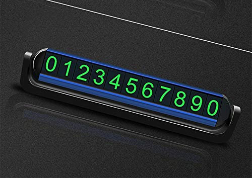 MQPALZKD Alloy Car Telephone Number Card Luminous Magnetic Car Temporary Parking Card Side Telephone Number Plate Car(A)