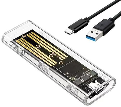 Multibao M.2 NGFF to Type-C USB 3.0 3.1 Clear Enclosure Caddy SSD Adapter Enclosure Portable Transparent Hard Disk Case