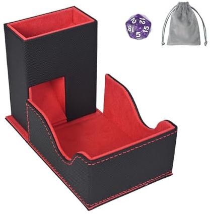 Elifel Magnetische Würfelablage Würfelturm aus PU Leder 3 in1 Klapphalter Hülle Matte für MTG RPG DND Dungeons and Dragons DND Tischplatte Brettspiele Geschenk