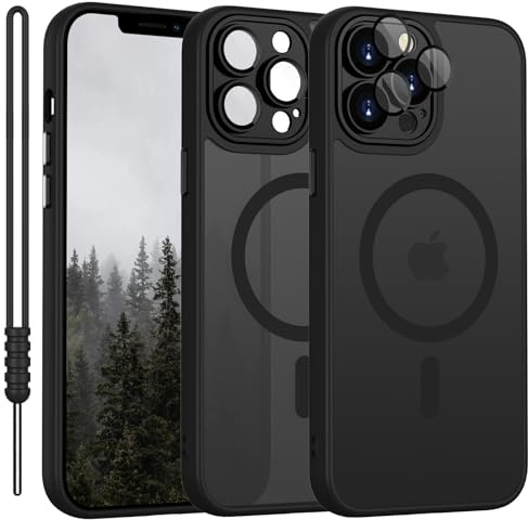 Cover Magnetica per iPhone 11 Pro Compatibile con MagSafe, Custodia per iPhone 11 Pro Case Traslucida Opaca Ultra-Sottile Silicone Anti-Scivolo Resistente ai Graffi, Nero
