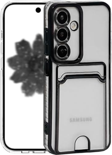 Riccase for iPhone 11 Clear Case with Card Holder, Shockproof Transparent Soft TPU Protective Bumper Slim Cute for iPhone 11 Phone Cases, Black