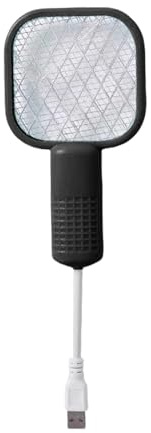 Raquette Anti-Moustiques - 2en1 2025 5 Couches Sécurité Lampe USB | Tapette Tue Mouches Électrique Portatif Intérieur Extérieur, Protection Bébés, Femmes Enceintes, Maison & Camping