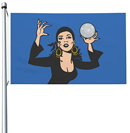 Banner Flagge Zigeuner-Wahrsagerin Wasserdicht Hausfahnen Langlebige Fahne Für Draußen Außen Drinnen 3X5 Ft