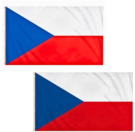 2 Stück Tschechische Republik Flagge 1,5 m x 0,9 m mit Messingösen – Polyester Flagge Banner für Eurovision Partys, Fußballspiele, Haus & Garten Display