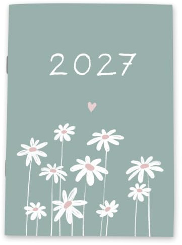 Eine der Guten Terminkalender A6 - mini Monatsplaner 2027 | Kalender & Notizbuch, kleiner Softcover Taschenkalender Terminplaner, Mint, klimaneutral, FSC Papier