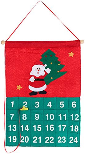 PEARL Weihnachtskalender: Adventskalender zum Selbstbefüllen, Weihnachtsmann-Motiv, 42,5 x 30 cm (Adventskalender zum Befüllen, Advents-Kalender, Weihnachten)