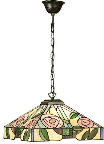 Willow Medium Tiffany Style Three Light Ceiling Pendant - Interiors 1900 64385