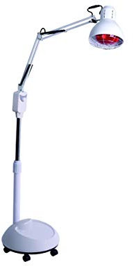 Stand Infrared Thermal Heating Lamp Easy Operate Lay Down Or Sit Floor White Color Knob Adjustment and Pulley Base Type With 3D Massage Roller Elitzia ETH3163