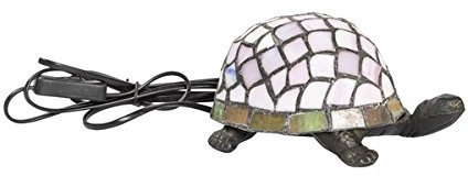 Tischleuchte aus Messing mit Glas TIFFANY Schildkröte Abat-Jour
