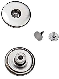 Jeansknöpfe Metallknopfe mit beweglichem Sockel ★ Rostfrei ★ in 14mm, 17mm und 20mm zur Auswahl (10 Stk. mit Nieten, 20mm Silber nickel-frei)