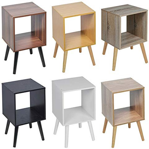 URBNLIVING Antikes Bücherregal aus Eichenholz mit weißen skandinavischen Beinen