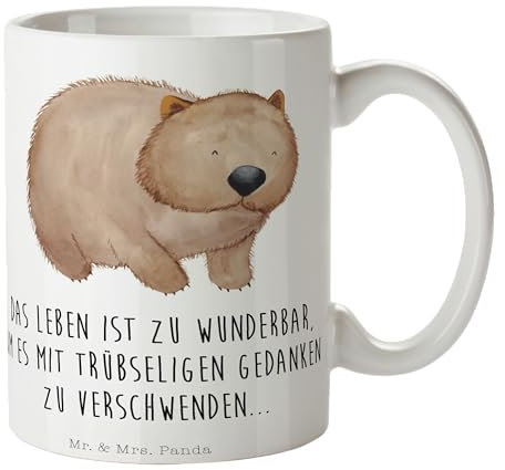 Mr. & Mrs. Panda Tasse Wombat - Geschenk, Teebecher, Tiermotive, Tasse Motive, Motivation, Kaffeebecher, Gute Laune, Spruch, Cappuccino Tassen,