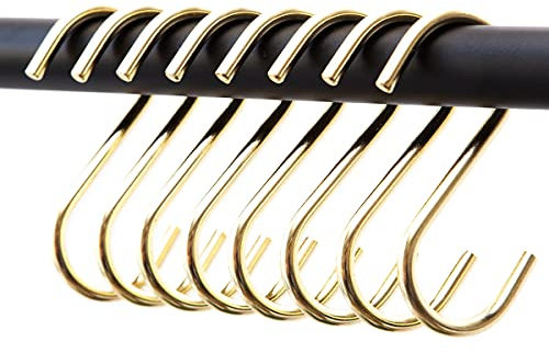 rod & knot S-Haken aus stabilem Metall - 8 Stück (Gold)
