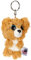NICI 46312 Glubschis Hund Lollidog 9cm Schlüsselanhänger, Plüschtieranhänger mit Schlüsselring, Stofftierschlüsselhalter, braun/weiß