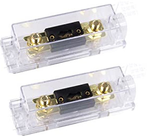 KOLACEN ANL Lot de 2 fusibles plaqués or 50 A + Porte-fusible ANL