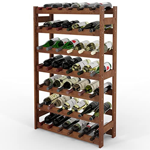 Lenmar Serie RW Weinregal aus Holz für Flaschen, Anthrazit, Braun, Natur, RW-1, 3-11 liegen, für 12-91 Flaschen, Wein, Flaschenregal (Braun, RW-1-42, 102 x 63 x 25, 7 liegen, für 42 Flaschen)