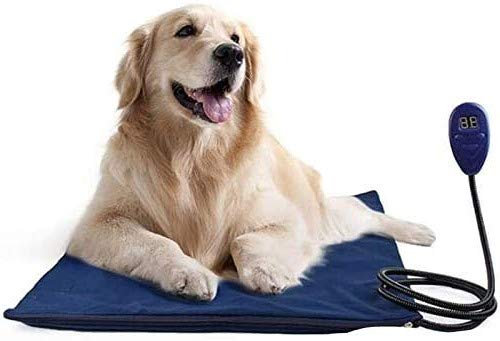 tooloflife Haustier-Heizkissen, elektrisch beheiztes Katzenbett, 40 x 30 cm, wasserdichte Heizdecke für Katzen und Hunde, Sicherheits-Welpenwärmmatte mit kaubeständiger Stahlschnur, blau