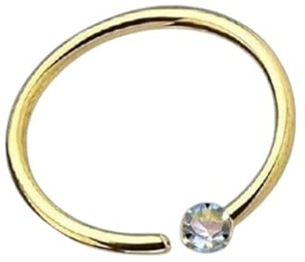 Ringe I Piercing Ohrring I Echter Diamant + Echt 750 Massiv Gelbgold I Maße: 0,6 x 8 x 1,4 mm I Die Echtheit des nebenstehend beschriebenen Artikels wird hiermit garantiert I POLI 45063-8 I